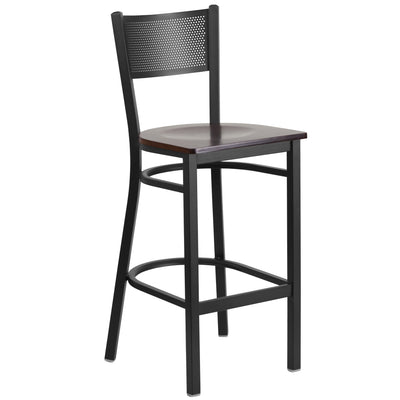 Grid Back Metal Restaurant Barstool - View 1