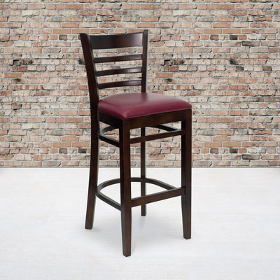 Ladder Back Wooden Restaurant Barstool - View 2