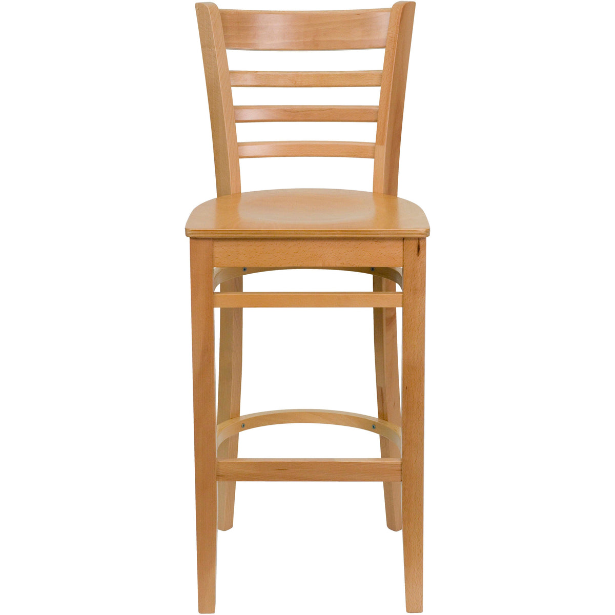 Natural Wood Seat/Natural Wood Frame |#| Ladder Back Natural Wood Restaurant Barstool