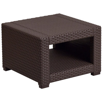 Seneca Faux Rattan End Table