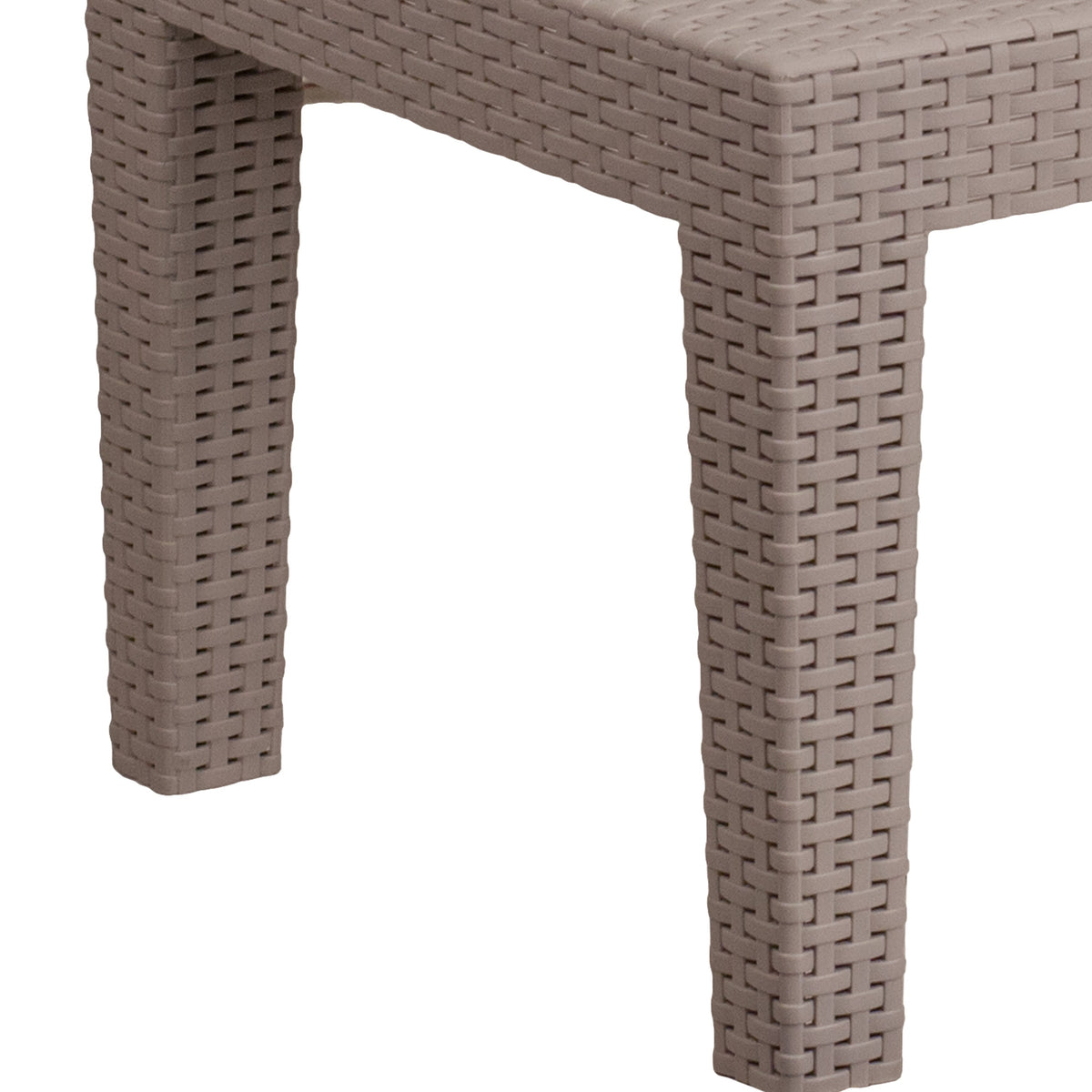 Light Gray |#| Light Gray Faux Rattan Coffee Table - Outdoor Accent Table - Patio Furniture